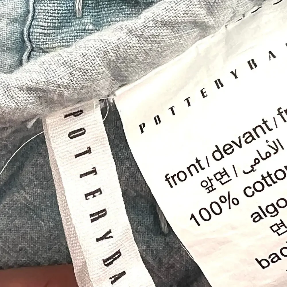 Pottery Barn stone washed denim reversible quilt cover